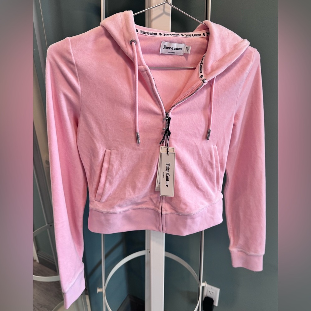 NWOT Juicy Couture Blush Pink Velour Jacket - Picture 3 of 12